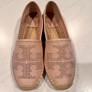 TORY BURCH leather laser cut Accents Espadrilles